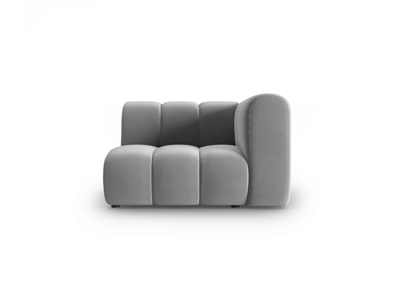 Modul canapea dreapta 1 loc, Lupine, Micadoni Home, BL, 114x87x70 cm, catifea, gri - imagine 6